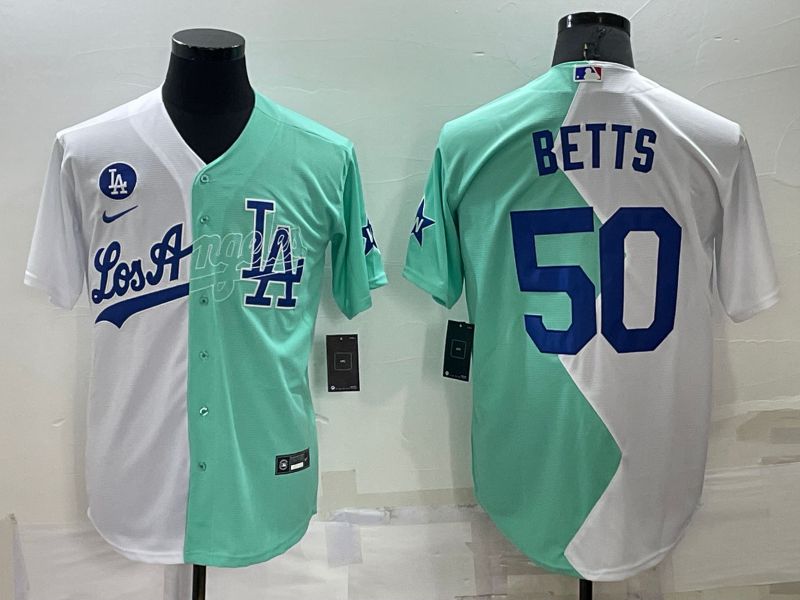 Men Los Angeles Dodgers #50 Betts green white Nike 2022 MLB Jerseys
